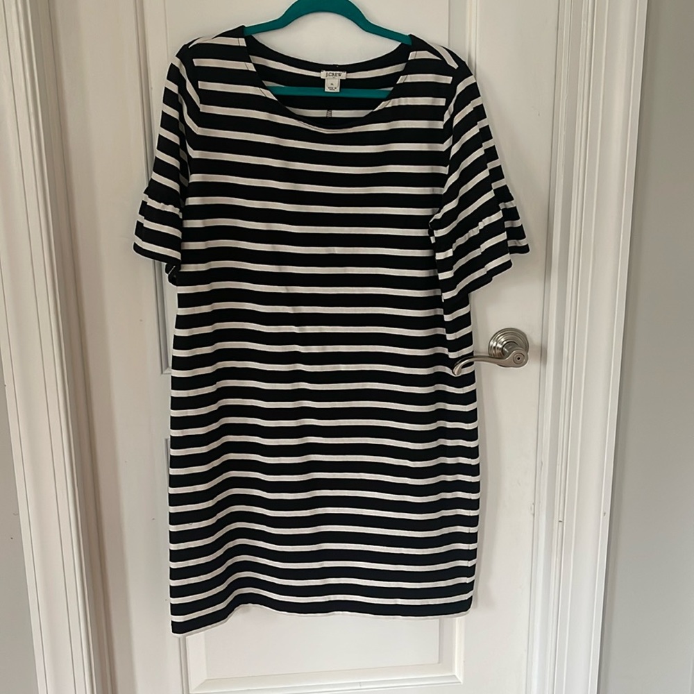J Crew Black & White T-Shirt Dress size XL
